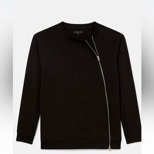 Universal Standard Black Sweatshirt with Asymmetrical Zipper